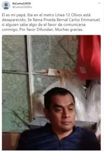 Estas personas continúan desaparecidas tras accidente en línea 12 del Metro