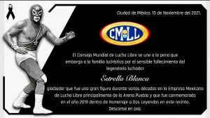 Fallece a los 83 años el famoso luchador Estrella Blanca