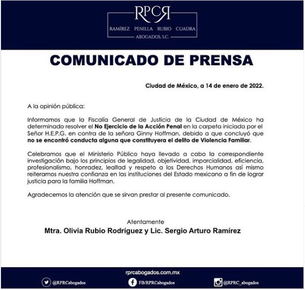 Denuncia de Héctor Parra contra Ginny Hoffman no procederá