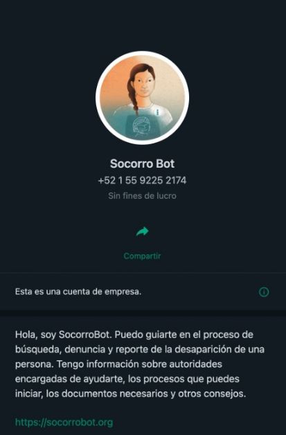 "Socorro bot", el nuevo chat de WhatsApp que ayuda a localizar a personas desaparecidas