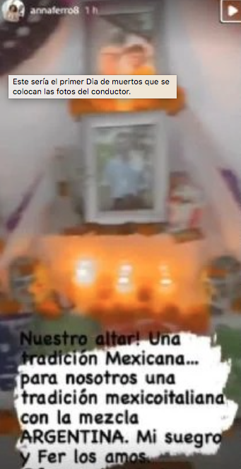 Anna Ferro coloca ofrenda en honor a Fernando del Solar