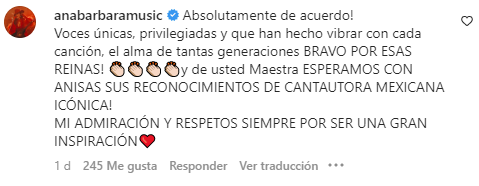 Ana Gabriel critica que no hayan televisado premiación a Amanda Miguel en los Latin Grammys