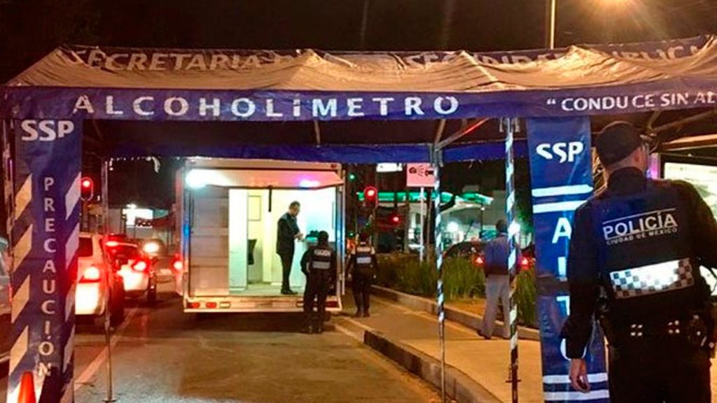 Alcoholímetro estará vigente del 1° de diciembre al 8 de enero las 24 horas