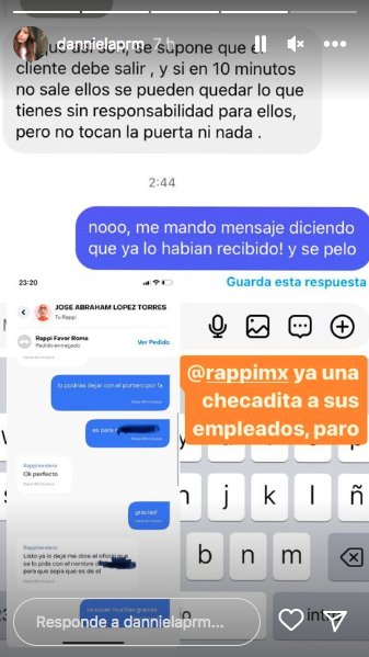 Daniela Parra denuncia que repartidor de Rappi le robó despensa que era para su papá