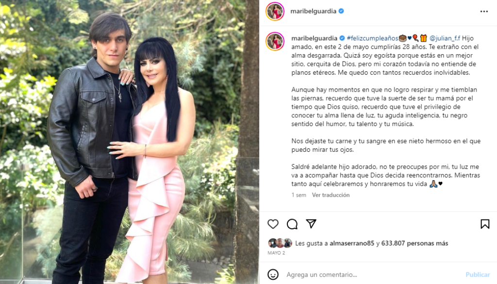 Maribel Guardia recuerda a Julián Figueroa en el Día de las Madres