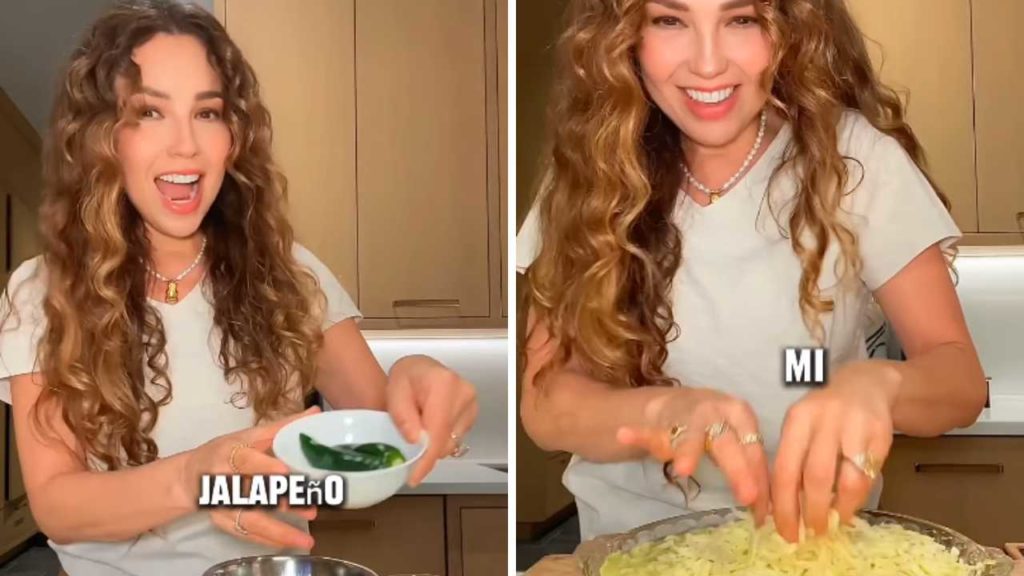 Thalía enseña a preparar enchiladas y la comparan con Anahí