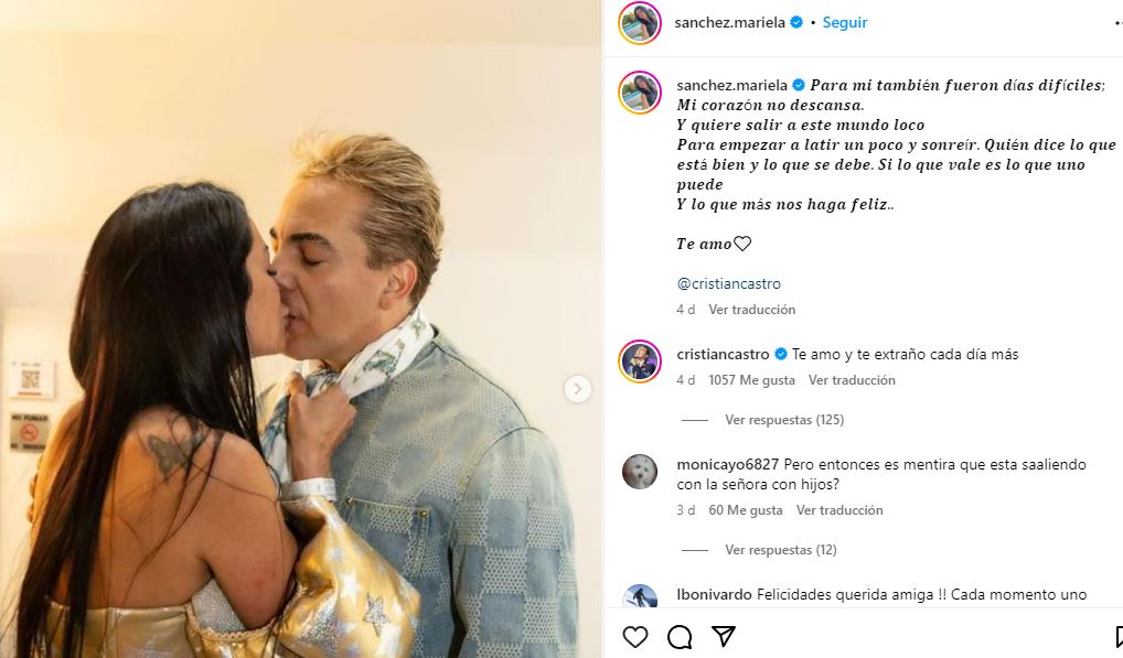 Mariela Sánchez revela detalles íntimos de su reconciliación con Cristian Castro.